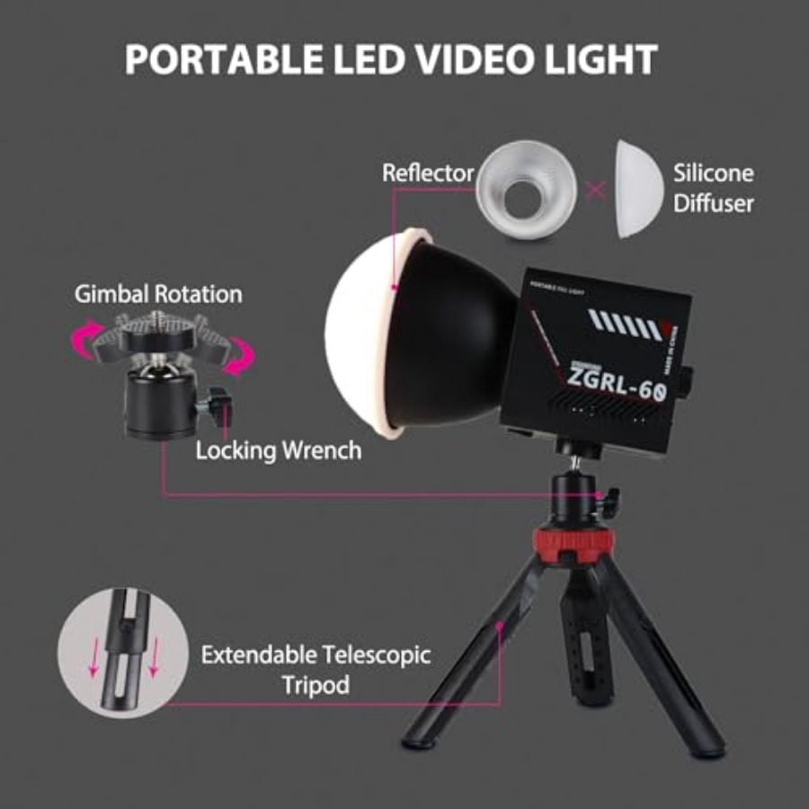 60W COB LED Video Light Handhe - Lighting In Photography Studio 评论和价格