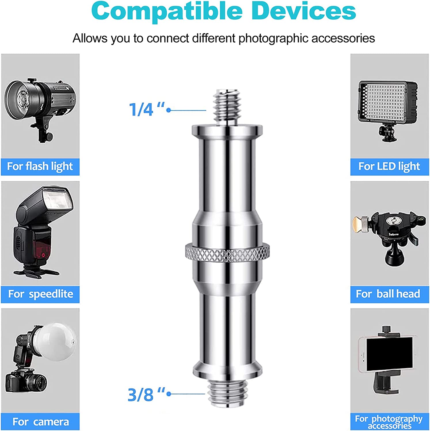 Selens Standard 3/8 to 1/4 Ada - Photography Lighting Tools 评论和价格